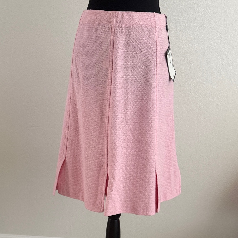 St. John Pink Midi A-Line Skirt, pin hole